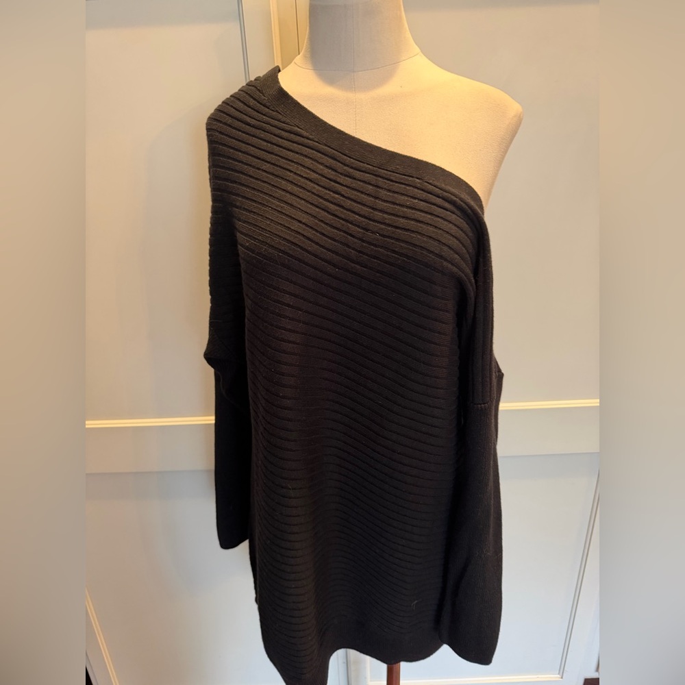 White House Black Market Off-Shoulder Black Sweater
